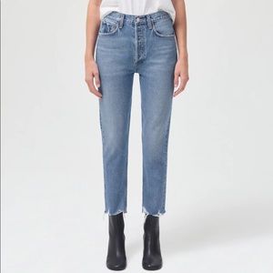AGOLDE high rise straight leg jeans